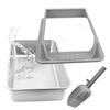Stainless Steel Cat Toilet Large Cat Litter Box Deepen Pet Litter Box With Scoop Semi-closed Cat Litter Box With Litter Shovel