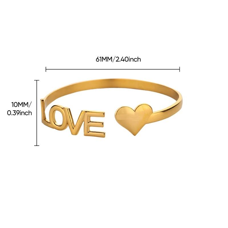 New stainless steel ove love bracelet women's fashion versatile titanium steel open fashion bracelet
