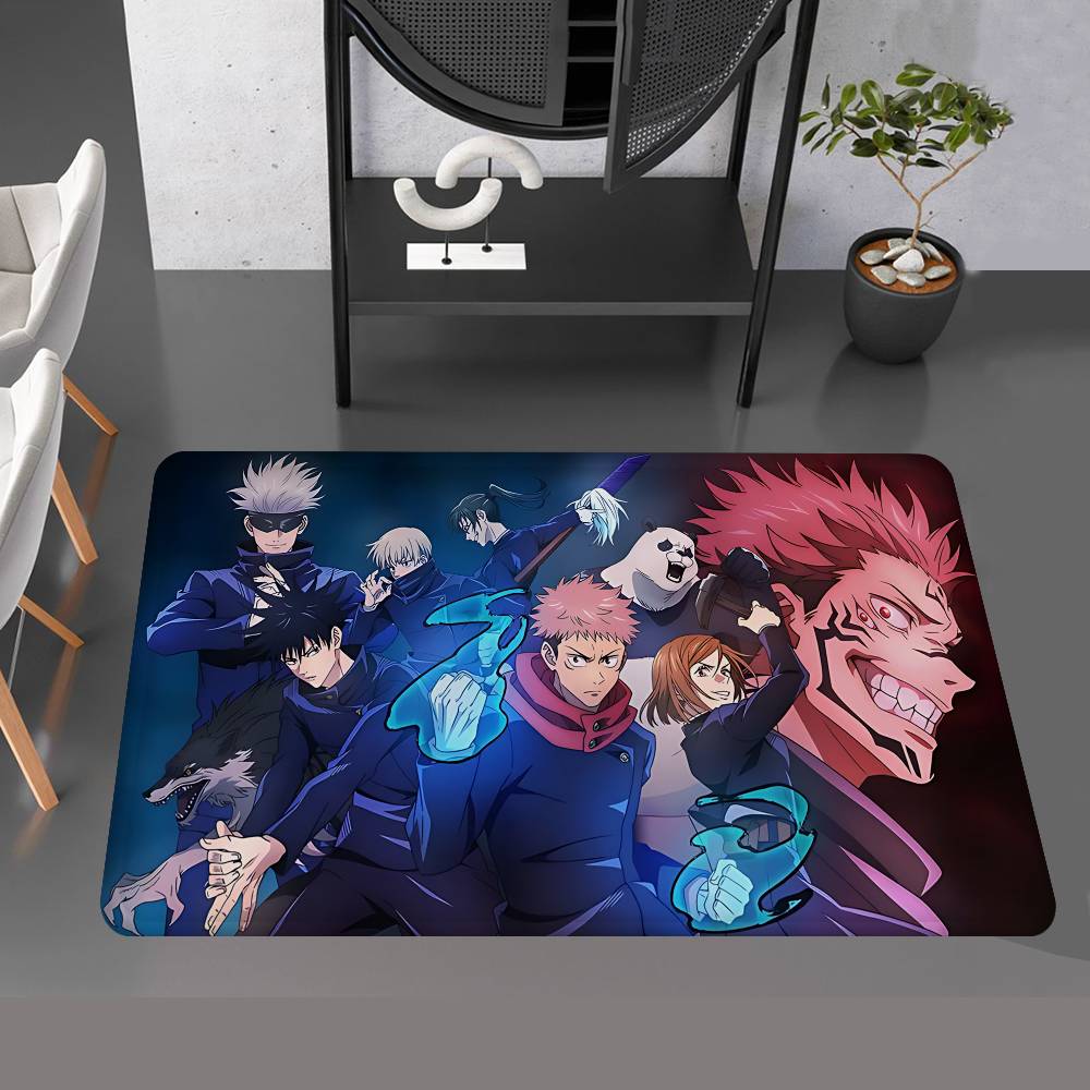 Anime Jujutsu Kaisen Bathroom Mat Anti-slip Absorb Water Long Strip Cushion Bedroon Mat Welcome Doormat