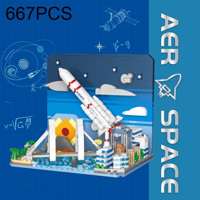 Rocket Launch Center Building Blocks Space Shuttle Assembly Bricks Boys Toys Model Desktop Decoration Children's Christmas Gifts
