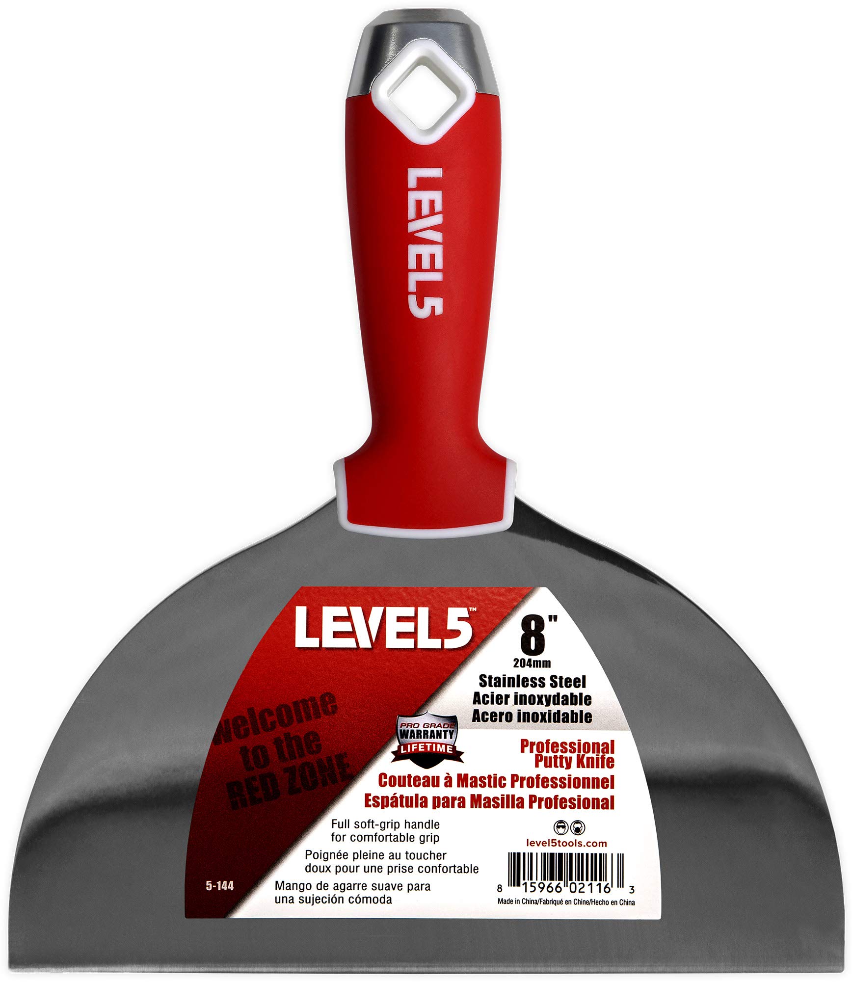 

LEVEL5 20cm Soft Grip Stainless Steel Drywall Joint Professional Comfortable Finishing Tool with Metal Hammer Head for Gypsum and (8 ) Knife/Spatula,