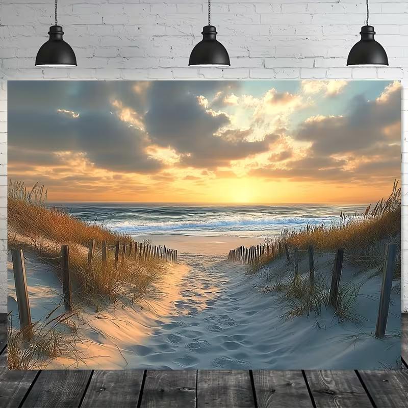 

2D Coastal Seaside Backdrop for Photography & Live Stream 47.2x31.5inch/120*80cm