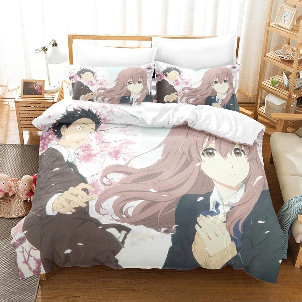 Comfortable Anime Print Duvet Cover Set With Duvet Cover And Pillowcases King Queen Twin Sizes For Boys Girls And Kids