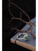 Adjustable Women's Ring with 925 Sterling Silver, Green Jasper, Zircon, and Jade Oval Design, with Certificate