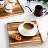 Acaciahout Koffiedienblad Voedsel CupTrays Decoratief Houten Dienblad Dessert Snoep Bamboe Dienblad Gongfu Theedienblad