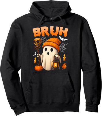 Bruh Ghost Halloween Cute Trick Or Treat Ghost Unisex Hooded Sweatshirt