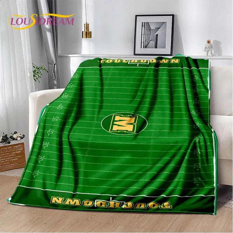 Cartoon 2025 Rugby Field Rugby American Football Soft Blanket,Soft Throw Blanket for Home Bedroom Bed Sofa Travel Cover Child