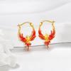 Stylish Phoenixes Design Earrings Allergy Resistant Alloy Lightweight For Daily Wear And Special Occasions