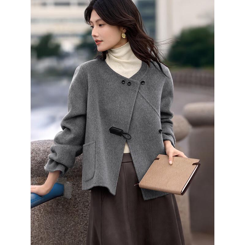 

XWI Women s Double-Faced Wool Blend Short Coat L