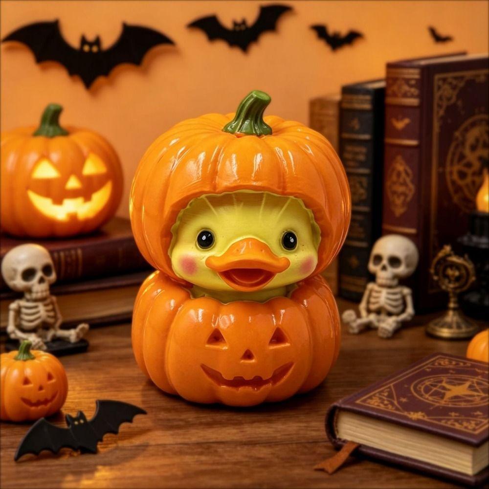 Cartoon Fruit Duck Figurine Hand Painted Blueberry Duck Sculpture  Shelf Display