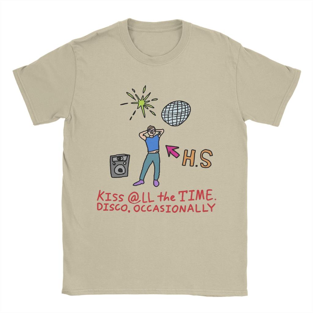 Harryed Stylesed HS Kiss All The Time Disco Occasionally Print T Shirt Unisex Women Pure Cotton Tee Shirt Clothing
