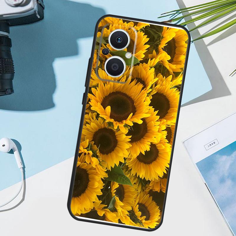 Sunny Sunflower Cover For OPPO Reno 8 7 Lite 10 11 12 13 14 Pro 11F 12F 13F 14F OPPO Find X8 X5 X9 Pro Case