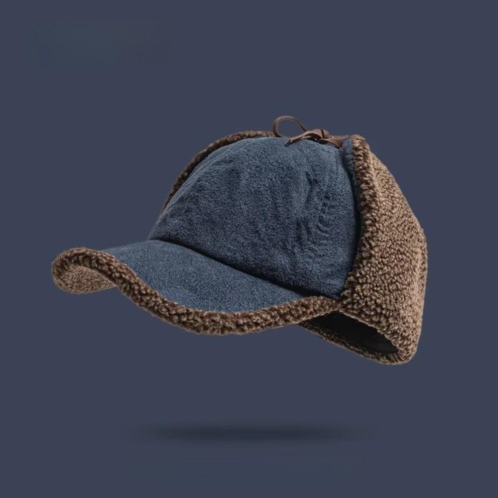 

Cozy Retro Bomber Hat Suede Material Warm Fleece Flying Hat Thickened Design Windproof Ear Fleece Hat Winter for Men and Women
