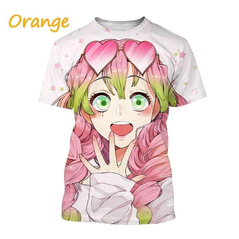 Demon Slayer Anime Character Collection 3D Printing Harajuku Style Nezuko Mitsuri Shinobu Kanao Unisex Short-sleeved Top