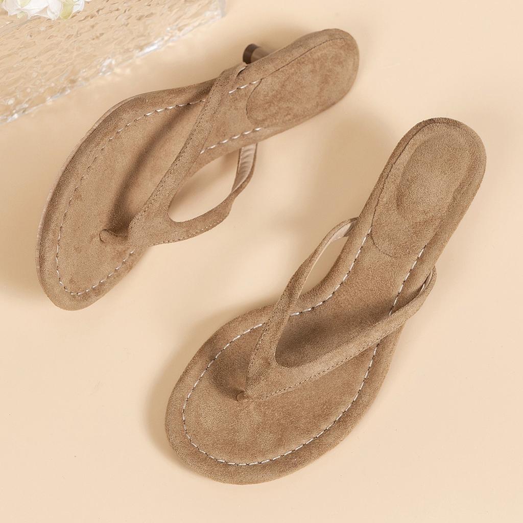 Chaussures Décontractées Simples Grande Taille, Pantoufles, Tongs de Plage à Talons Hauts pour Femmes avec Design Bouche de Poisson