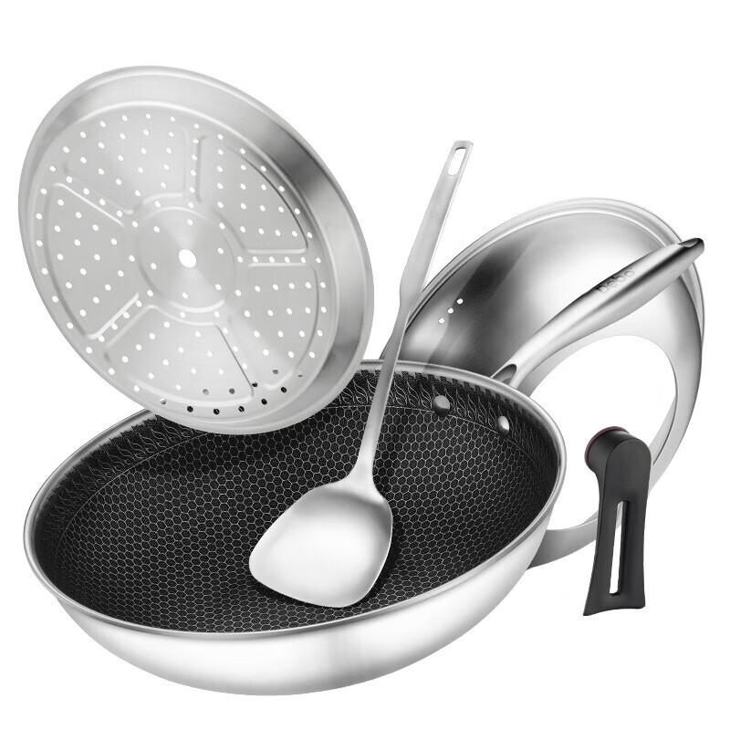 Debo 304 Stainless Steel Honeycomb Non-stick Wok