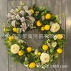 Artificial Lemon Peony Wreath Wall Hanging Decor Door Home Festival Party Decoration