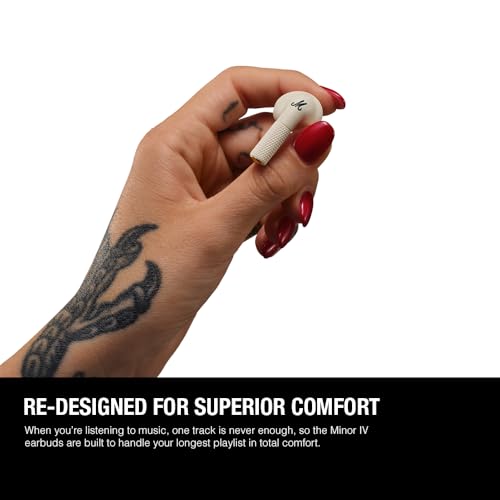 Sluchátka Marshall Completely Minor IV Cream, kompatibilní s Bluetooth/Qi nabíjením/hovory