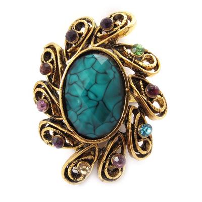 [J9006] - Designer Ring 'Bohemian Rhapsody' Multicolored Gold