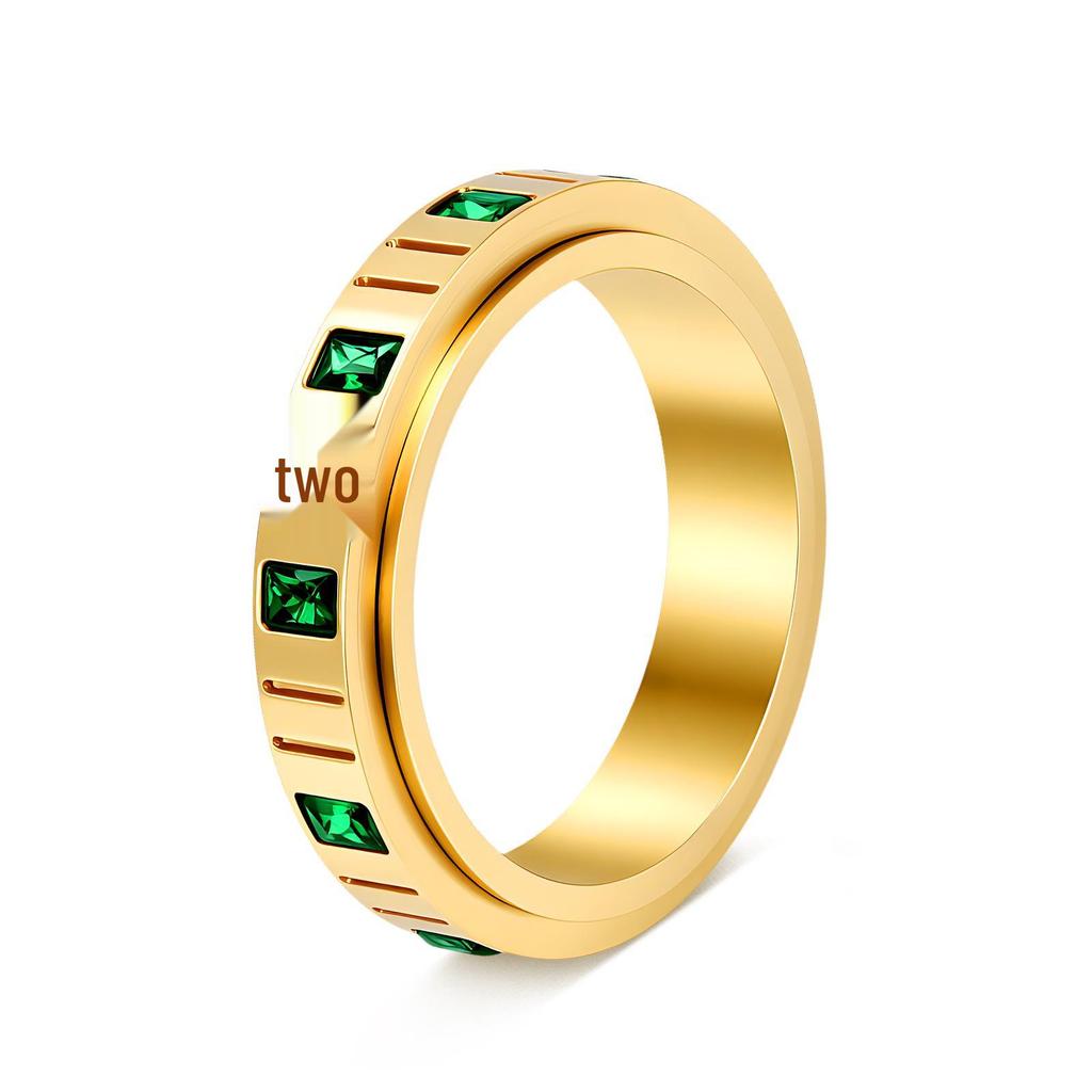 Women's Stainless Steel Diamond-Inlaid Decompression Ring Set - Versatile & Stylish Multiple Styles