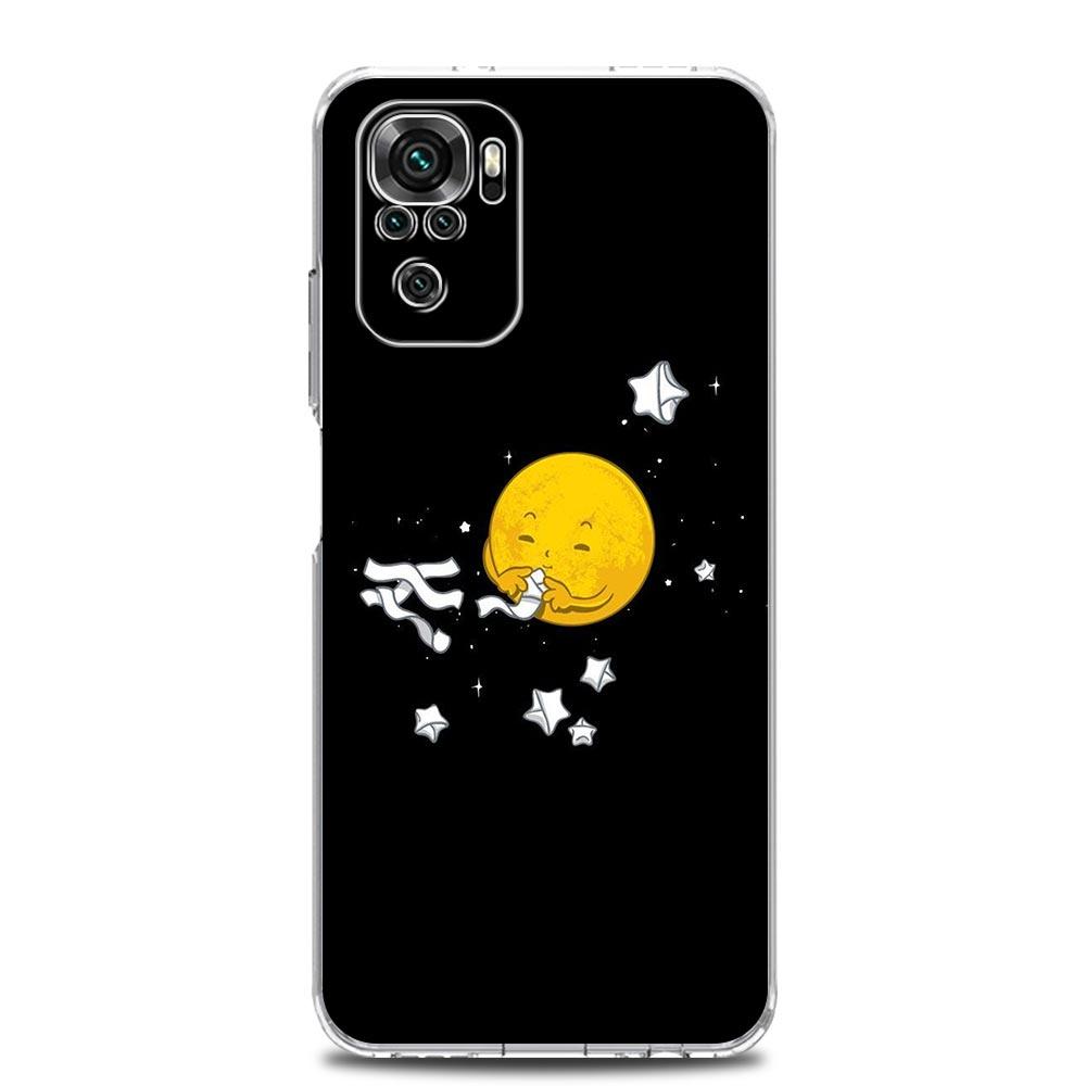 Capa de Celular Minimalista Desenho Sol Lua Para Xiaomi Redmi Note 15 14 13 12 4G 10 11 Pro Plus 5G 14C 13C 12C 10C 9A