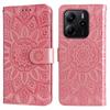 For Xiaomi Redmi Note 14 4G (163.25x76.55x8.16mm) Case Sunflower Imprint Leather Wallet Phone Cover