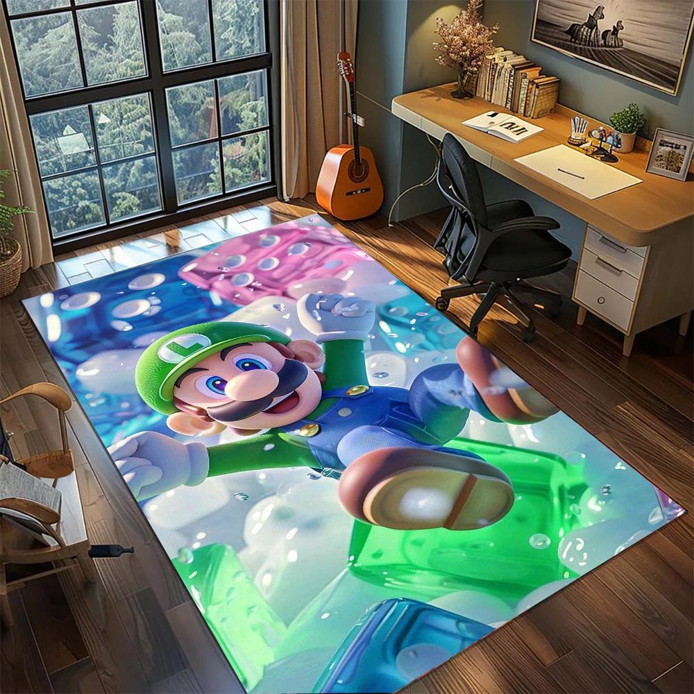 Mario Gamer Room Decoration Carpet Rug, Non Slip Washable Large Area Floor Mat Bedroom Household.-TING 60x90cm