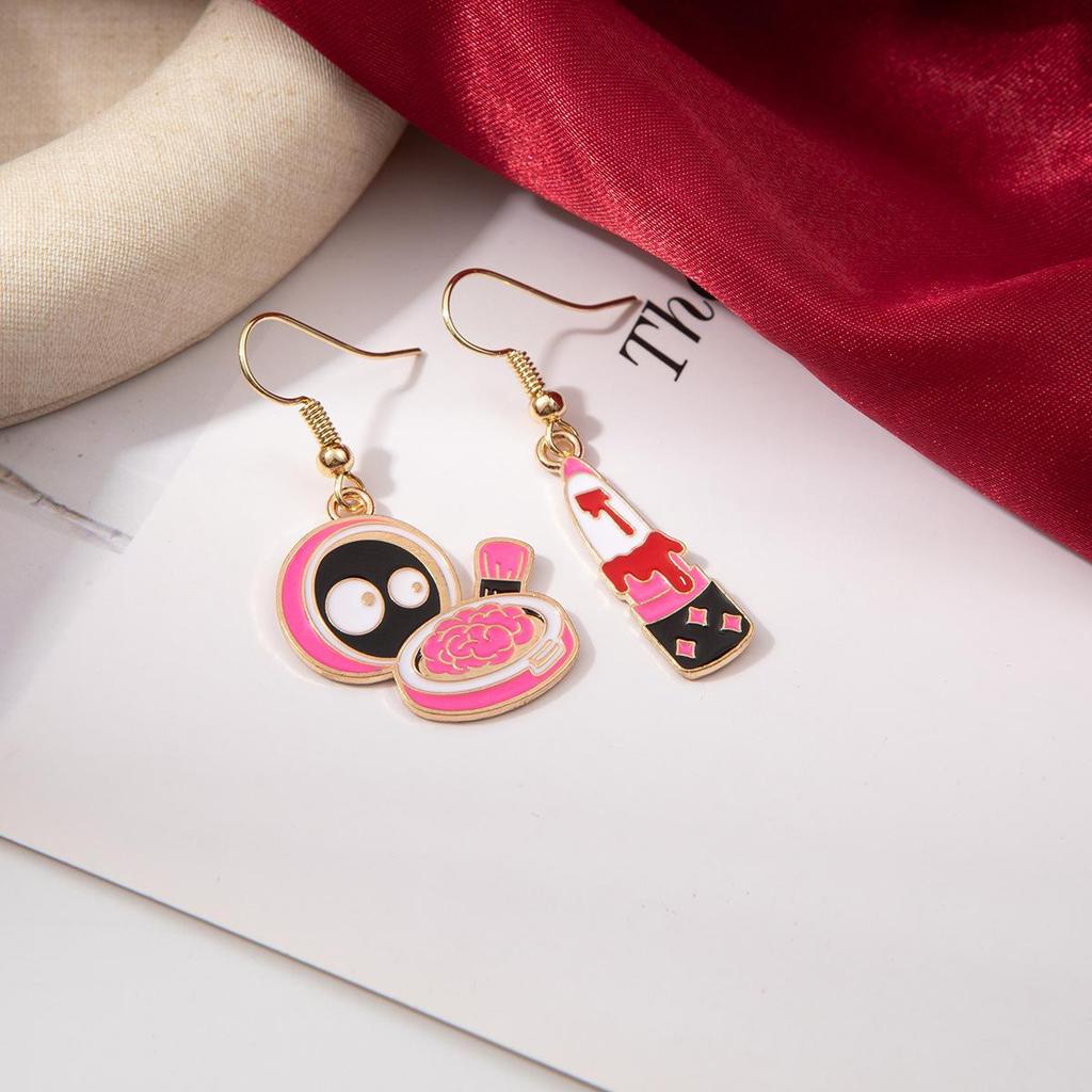 Trendy Halloween Pink Ghost Skull Cartoon Earrings for Women