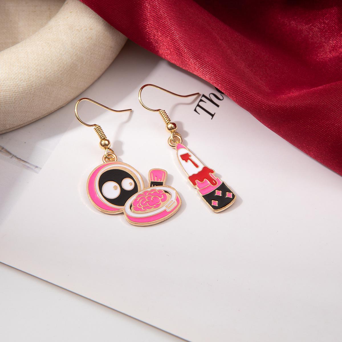 Trendy Halloween Pink Ghost Skull Cartoon Earrings for Women