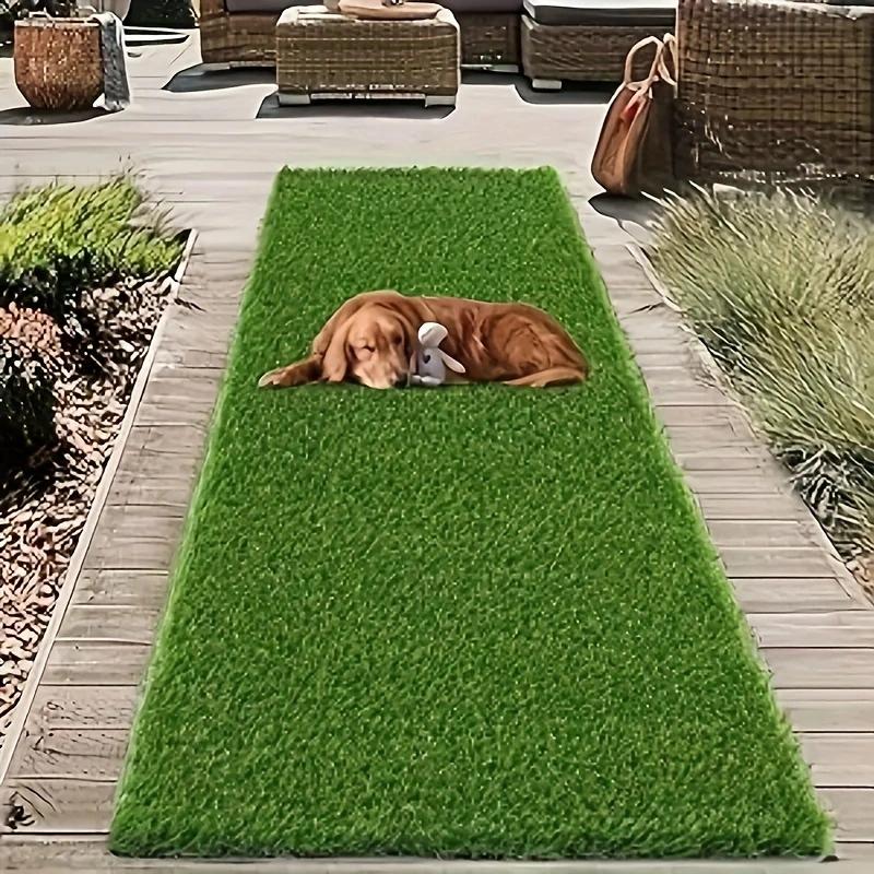 Artificial Grass Rug Fake Faux Turf Grasses, 0.7" Indoor Garden Lawn Landscape Balcony Synthetic Grass Mat