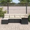Garden Sofa Set with Storage 6 pcs Black Poly Rattan