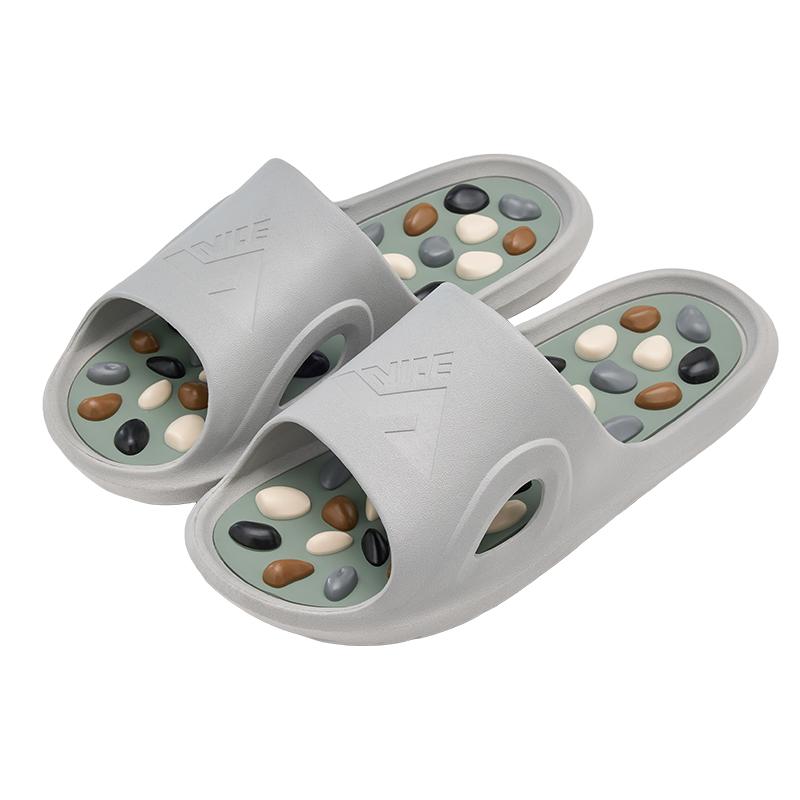 

Massage Women Slippers Flat Casual Slides Comfortable Non-slip Men Slippers 44-45 сірий