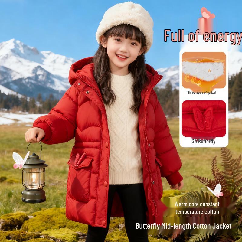 

Girls New Year Padded Hooded Winter Coat 140/68