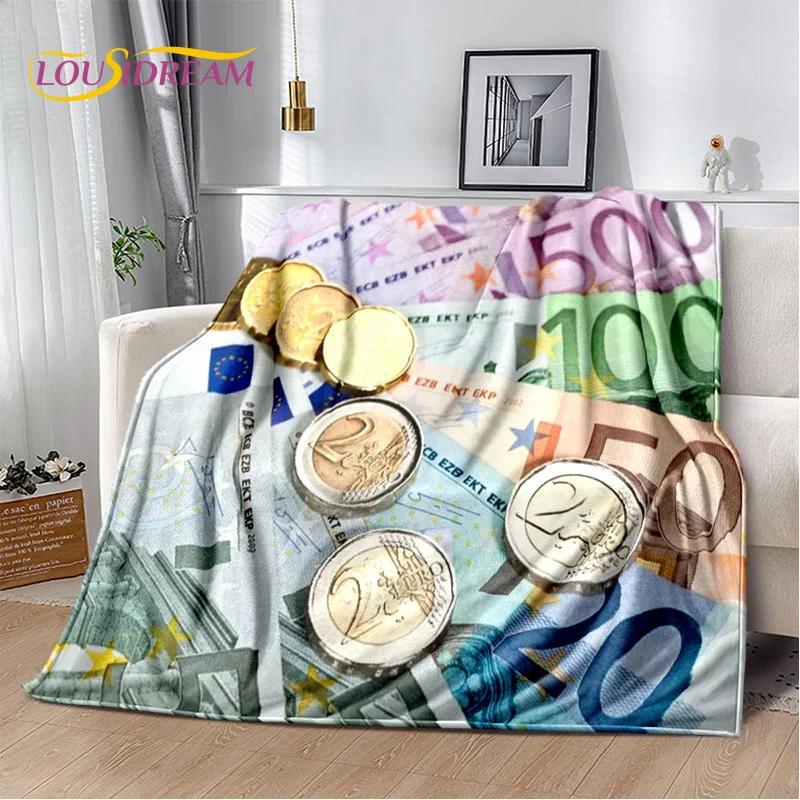 3D Dollar Euro Pound Money Rich Cartoon Soft Plush Blanket,Flannel Blanket Throw Blanket for Living Room Bedroom Bed Sofa Gift
