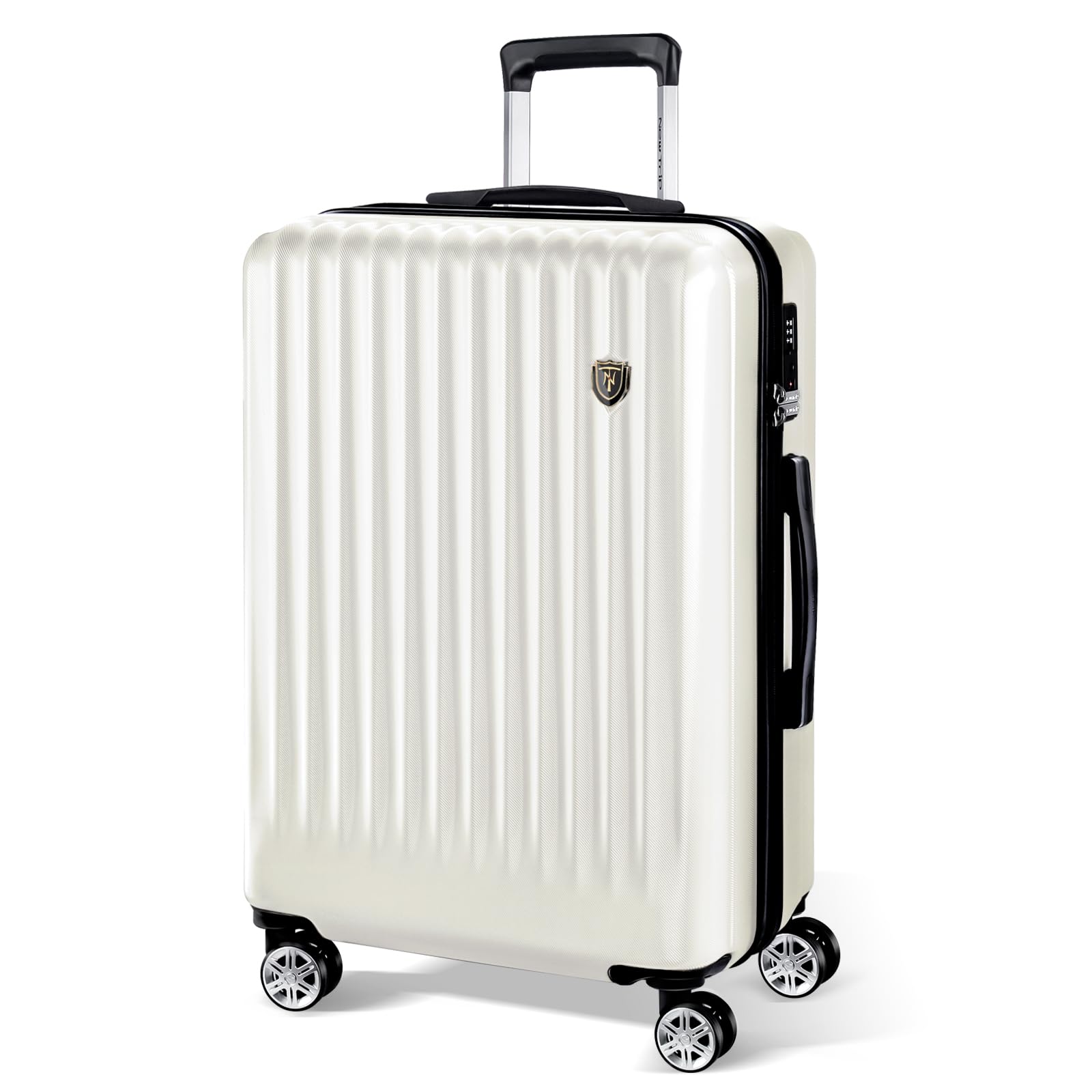 

Большой чемодан на двойной молнии TSA для заграничной командировки M [Новая поездка], Ручная кладь, Легкий, Большой, Размер S/M/L, Сумка для ручной клади, Ударопрочный, Вместимость, белый