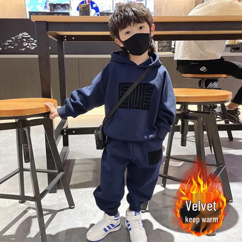 Boys' Spring 2025 Toddler Street Style Two-Piece Outfit: Cool and Handsome Children's Clothing Set