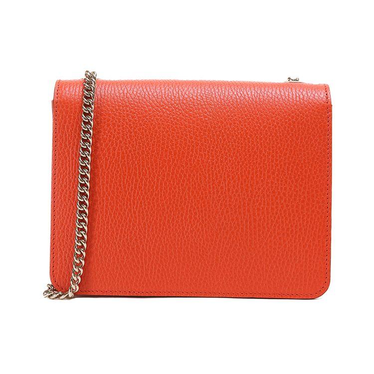 Gucci Silver Logo Double G Chain Messenger Bag Women Shoulder Bag Orange 510304-CAO0G-7527