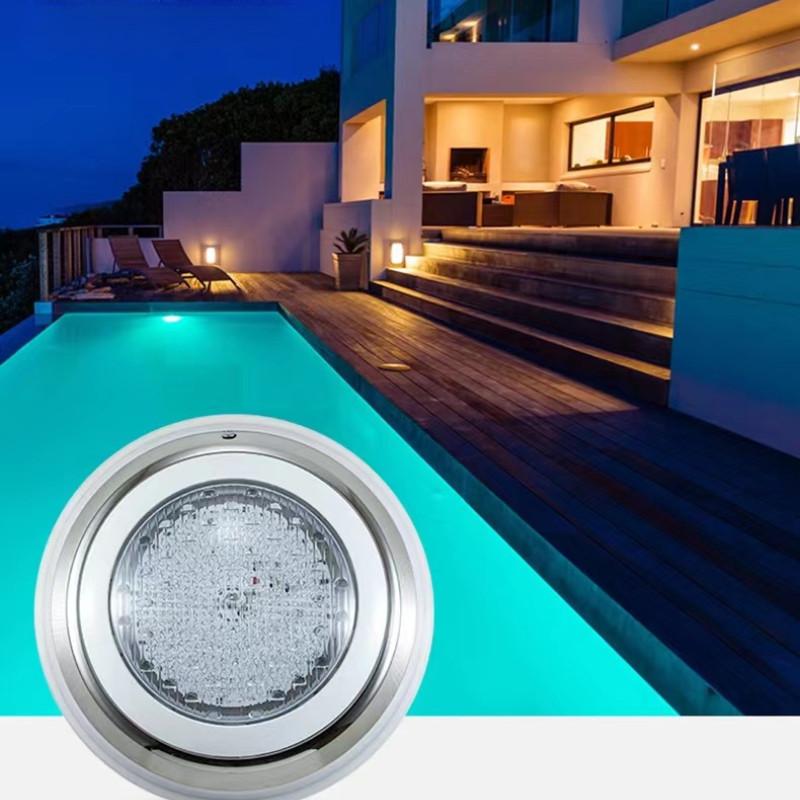 LED Swimming Pool Wall Hanging Lamp Stainless Steel Colorful Fountain Landscape Light Waterproof Underwater Spotlight