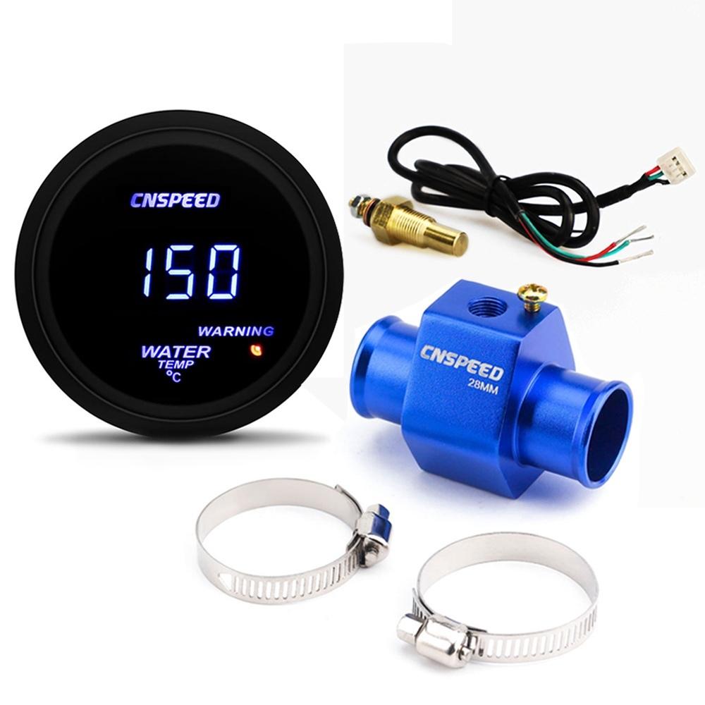 Car Auto 2" 52mm Digital Led Temp Gauge With Water Temperature Sensor 40-150 Celsius Meter With Joint Pipe Sensor Adapter 1/8NPT