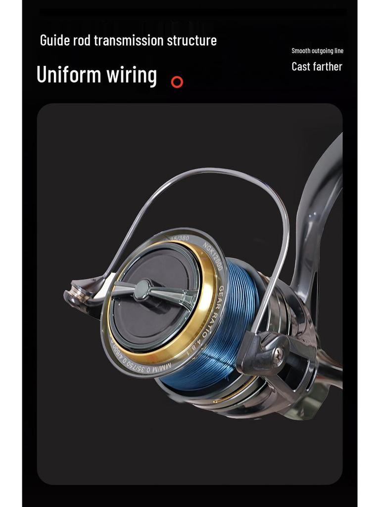 Full Metal Long Cast TV Spinning Reel with Slanted Shallow Spool for Lure and Sea Rod Fishing