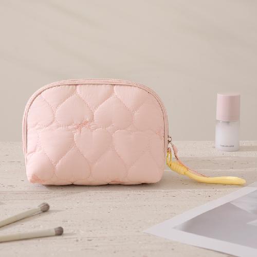 The New Heart-shaped Semicircular Storage Bag, Small Makeup Storage Bag, Makeup Bag, Hand-held Semicircular Cosmetic Bag