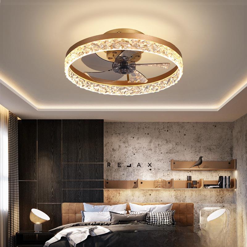 Ventilator de tavan silențios nordic de lux pentru dormitor/restaurant, 110V, lame invizibile, conversie de frecvență.