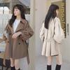 Windbreaker Coat Female Spring and Autumn New Popular High-Grade Coffee Color Windbreaker Belt Trench Coat