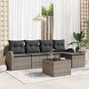 Garden Sofa Set 6 Pcs Grey Poly Rattan