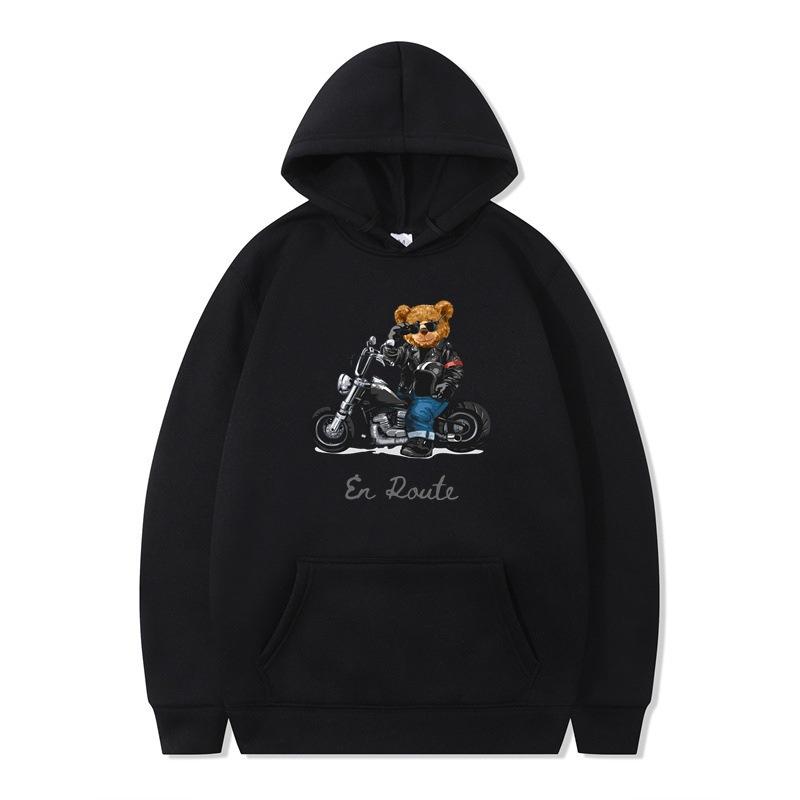 New hooded sweater sports car rich bear men's and women's clothing autumn and winter loose