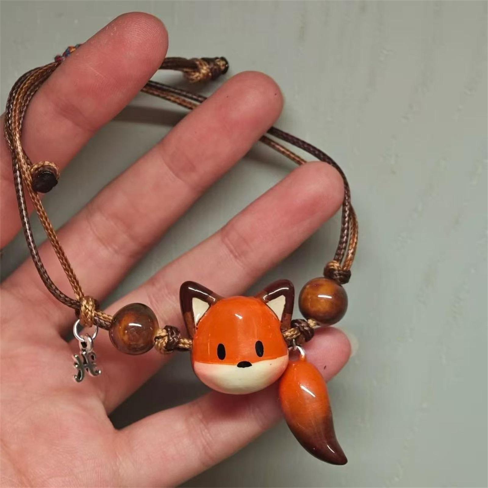 

Small And Design Bead Bracelet With Outer Woven Hand Rope One Size