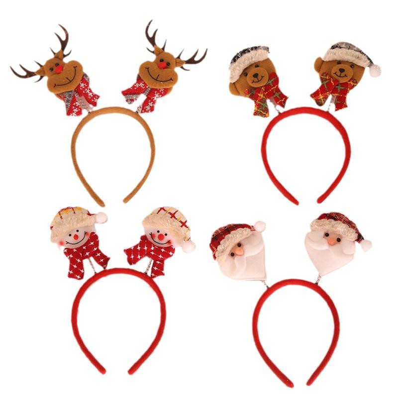 Vintage Plaid Old Man Christmas Headband - Festive Holiday Decorations