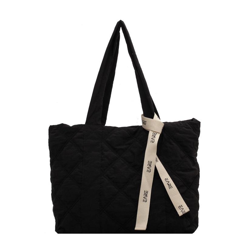 Women's Quilted Tote: Casual Down Single Shoulder Bag, Large Capacity for Autumn/Winter