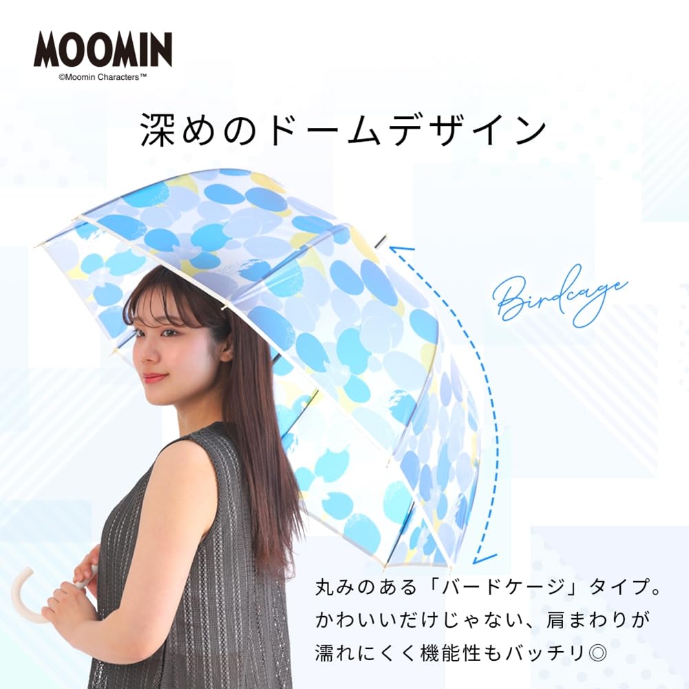 MOOMIN Ogawa Long Vinyl Moomin Family 8 Automatic Gift Item 72072 Umbrella, Umbrella, Design, Black, 60cm, Ribs, Opening,