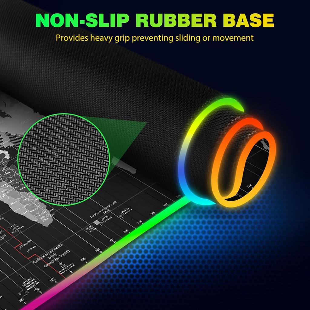 AIMSA Wireless Charging RGB Gaming Mouse Pad 15W, Extended LED Desk Mat Protector 800x300x4MM, 14 Light Modes Extra Large Mousepad Non-Slip Rubber